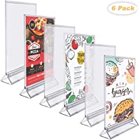 Pack 6 Soportes de Sobremesa Dos Lados Plástico Acrílico Tamaño A4 (35 x 22-5 cm)- Atril en T Folletos- Fotos- Menús…